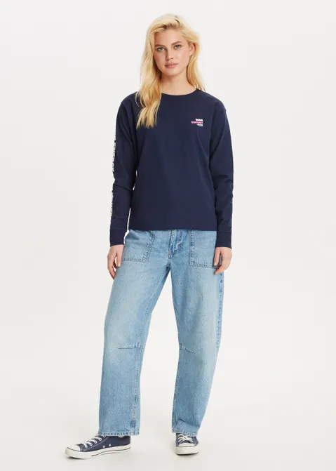 T-shirt met print wavy blauw (INDIGO)