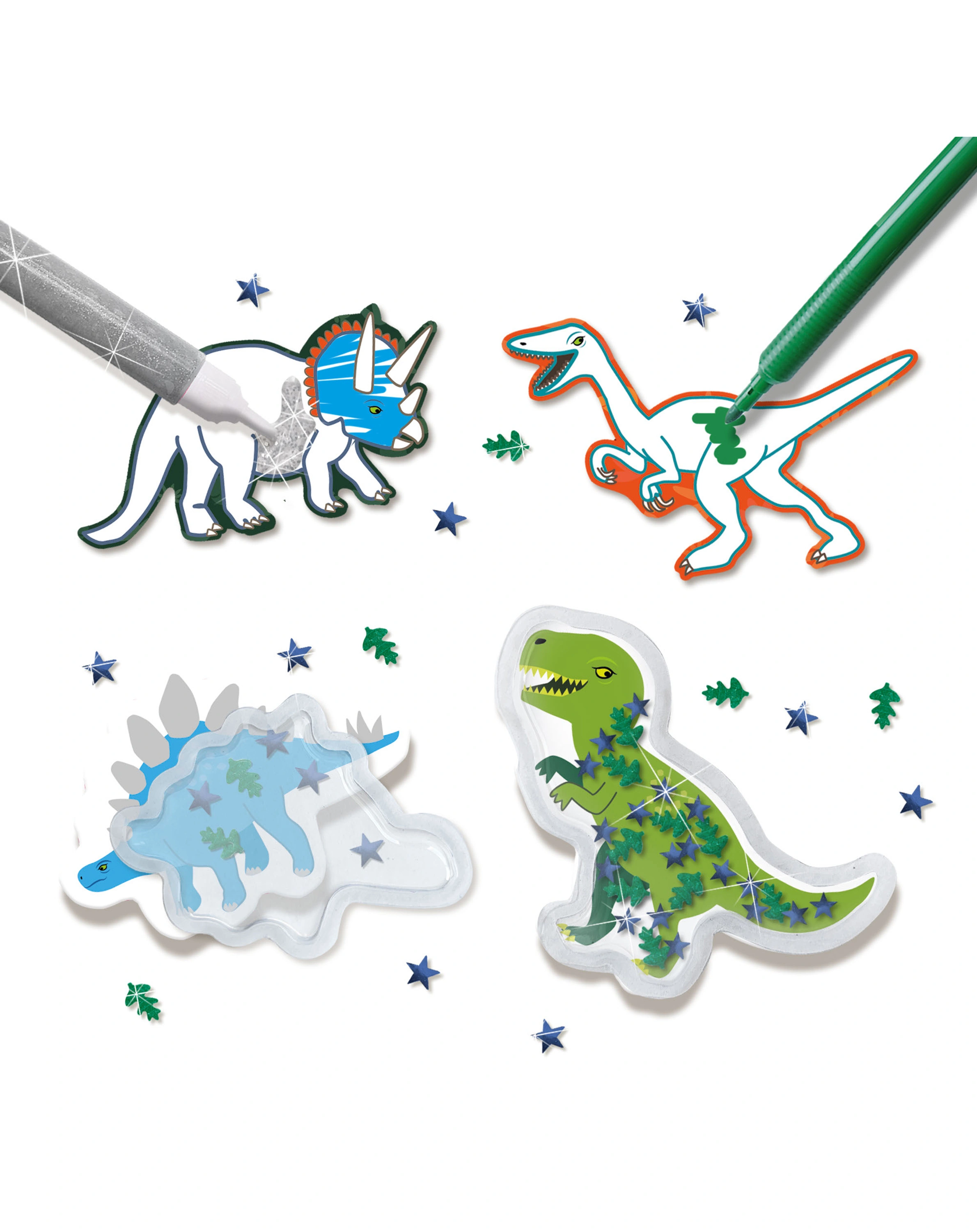 Mal-Set STICKER-MAKER – DINOS in bunt