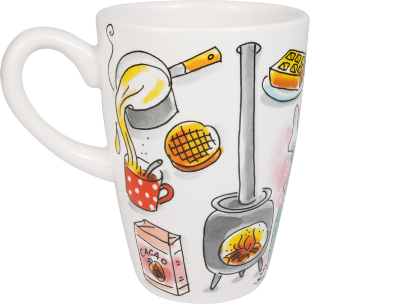 XL Beker 0,5L & Petit Four Set Even Bijkletsen Hot Chocolate Season