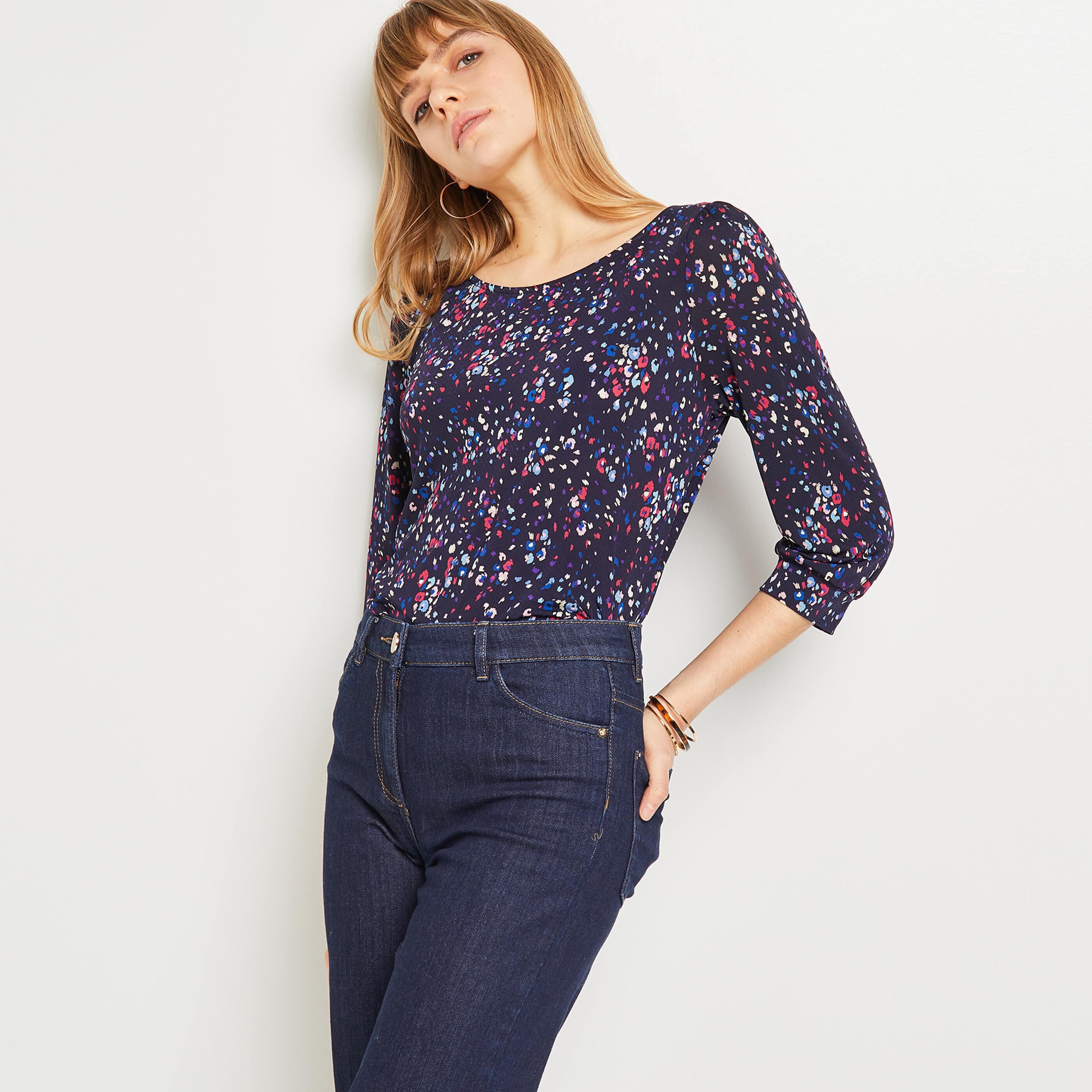 Tshirt imprimé femme - MARINE
