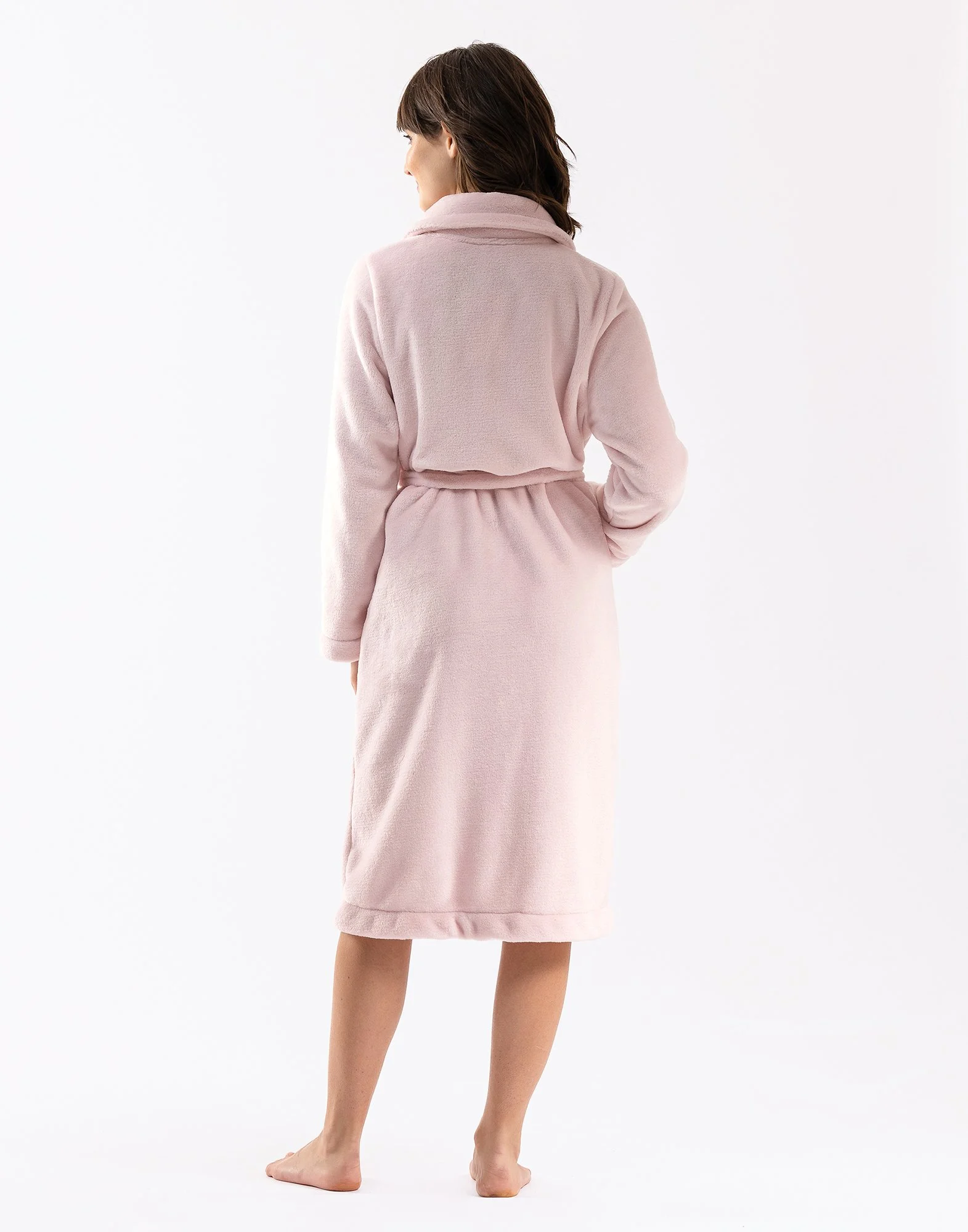 ESSENTIEL H51B - Robe de chambre en peluche flanelle | Rose