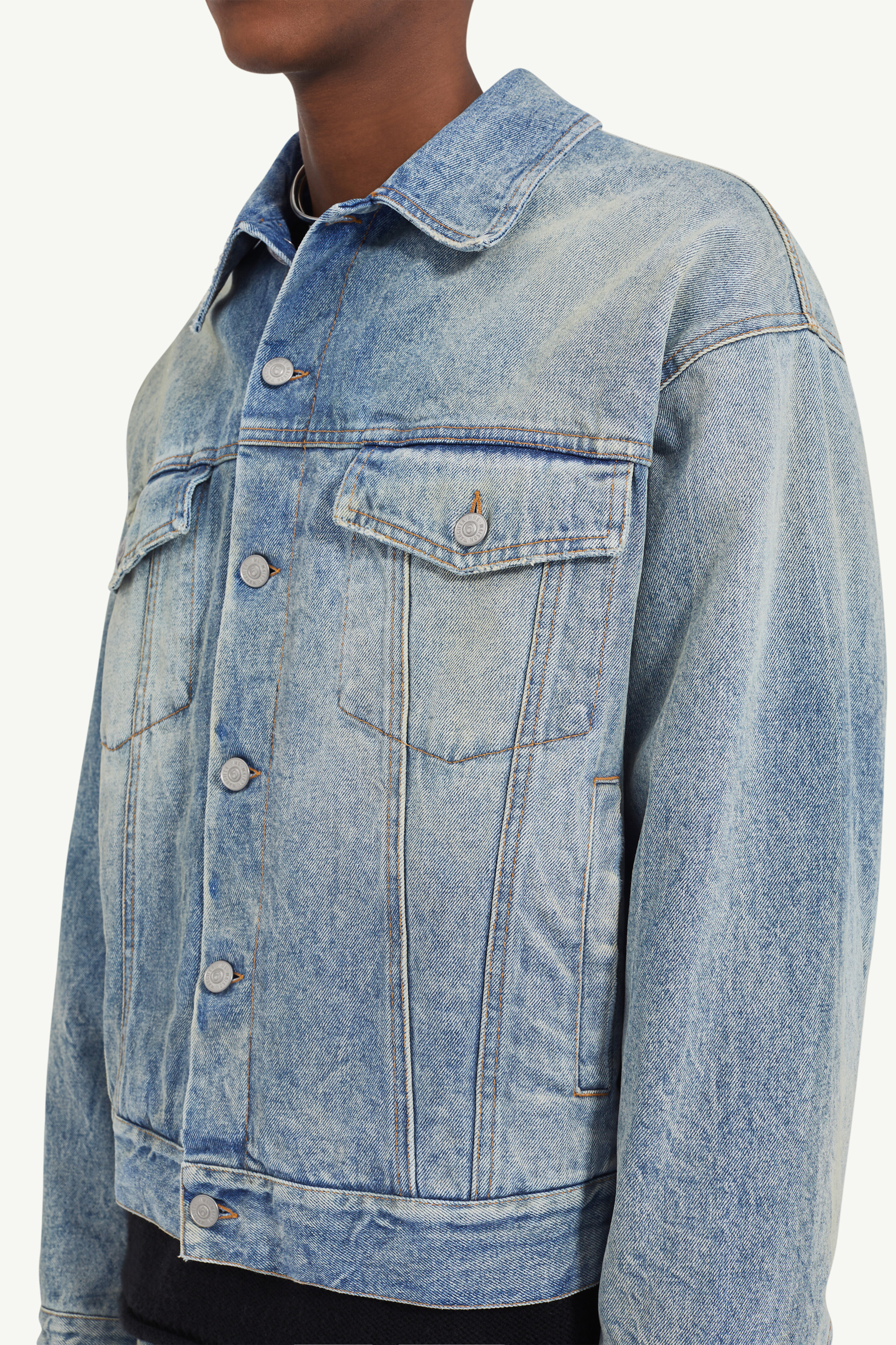 Veste en denim bleu pour femme