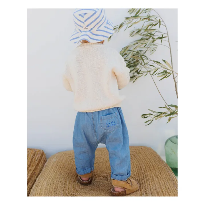 Búho Sarouel Denim Lin | Bleu jean