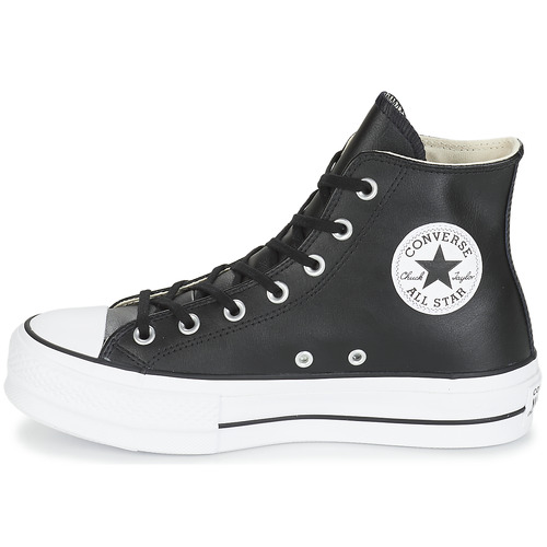 Converse - CHUCK TAYLOR ALL STAR LIFT CLEAN LEATHER HI - Noir