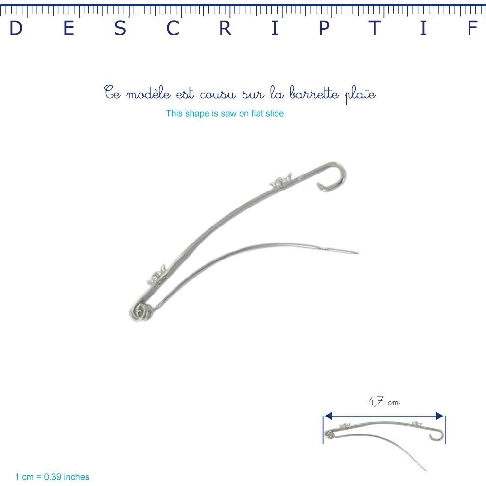 Barrette Petit Noeud Feuillage Vermillon