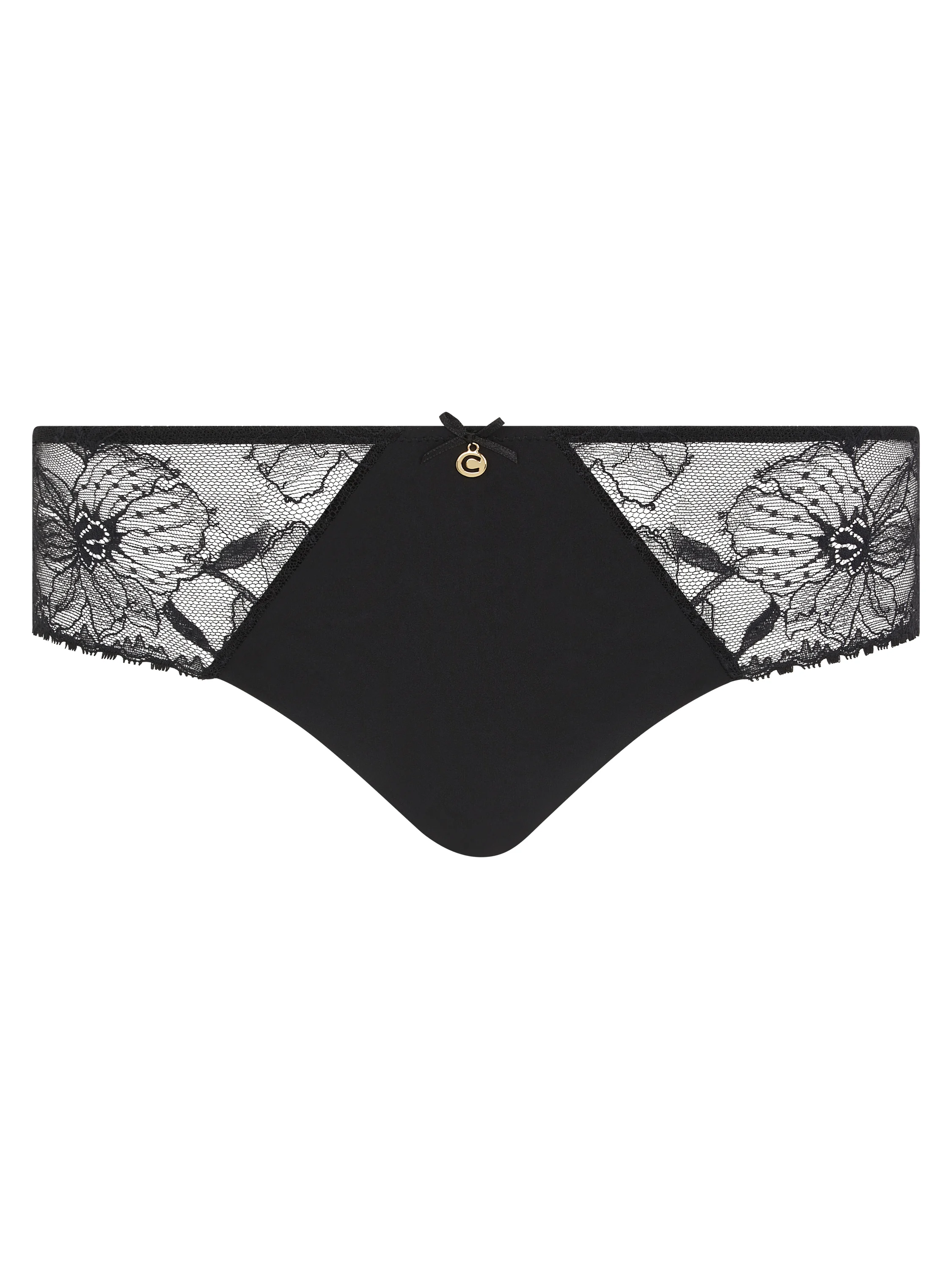 ORCHIDS - Shorty avec dentelle de leavers | Noir