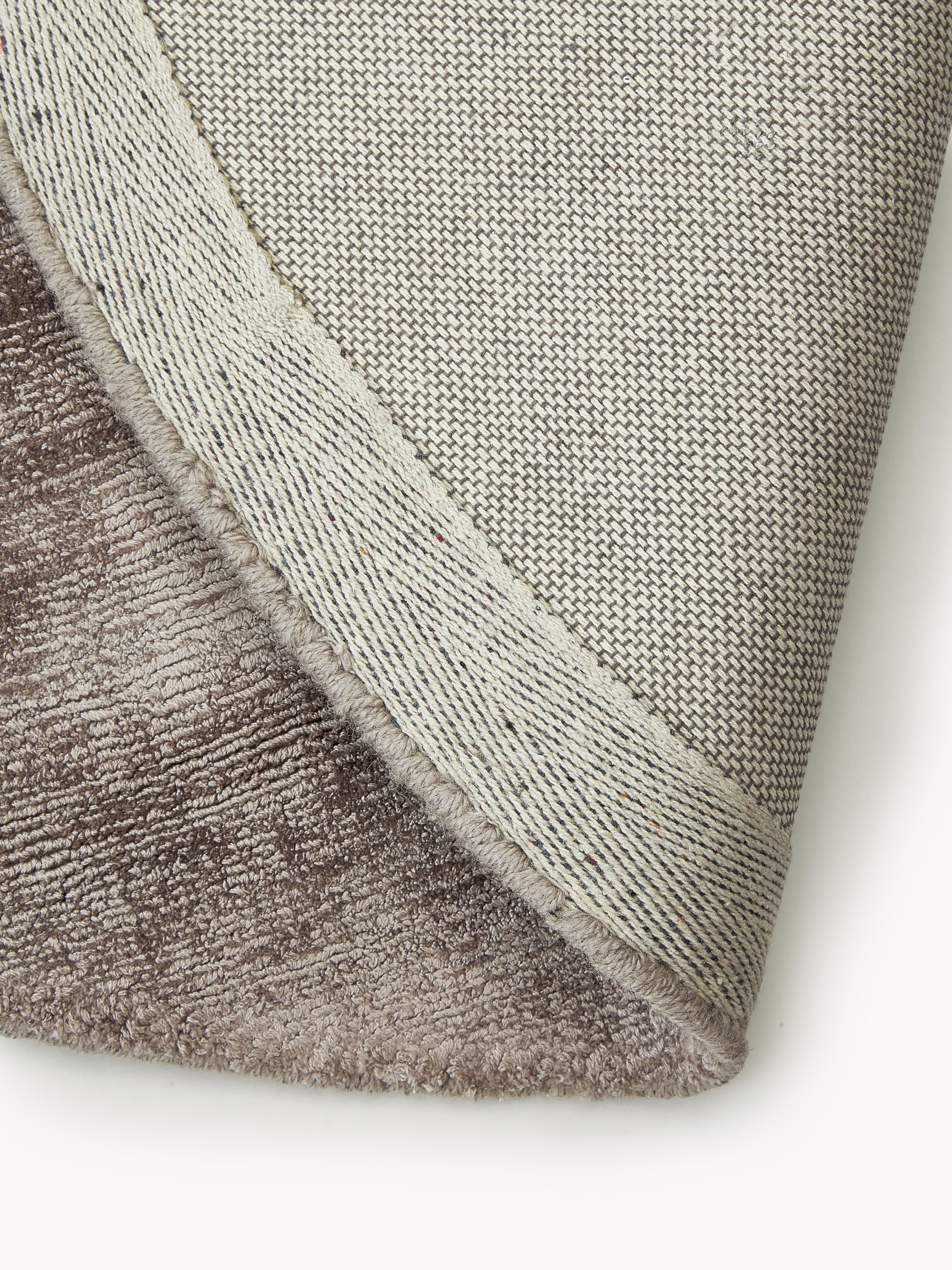 Rond viscose vloerkleed Jane, handgeweven