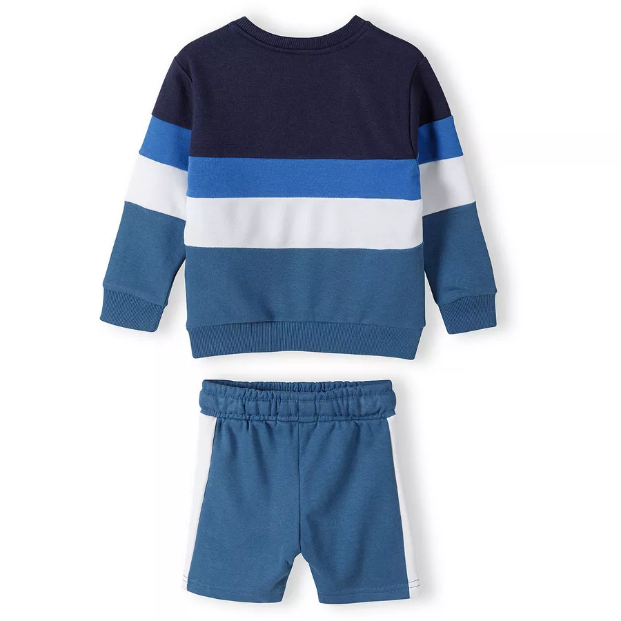 MINOTI Sweatshirt und Shorts im Set DunkelblauWeiß