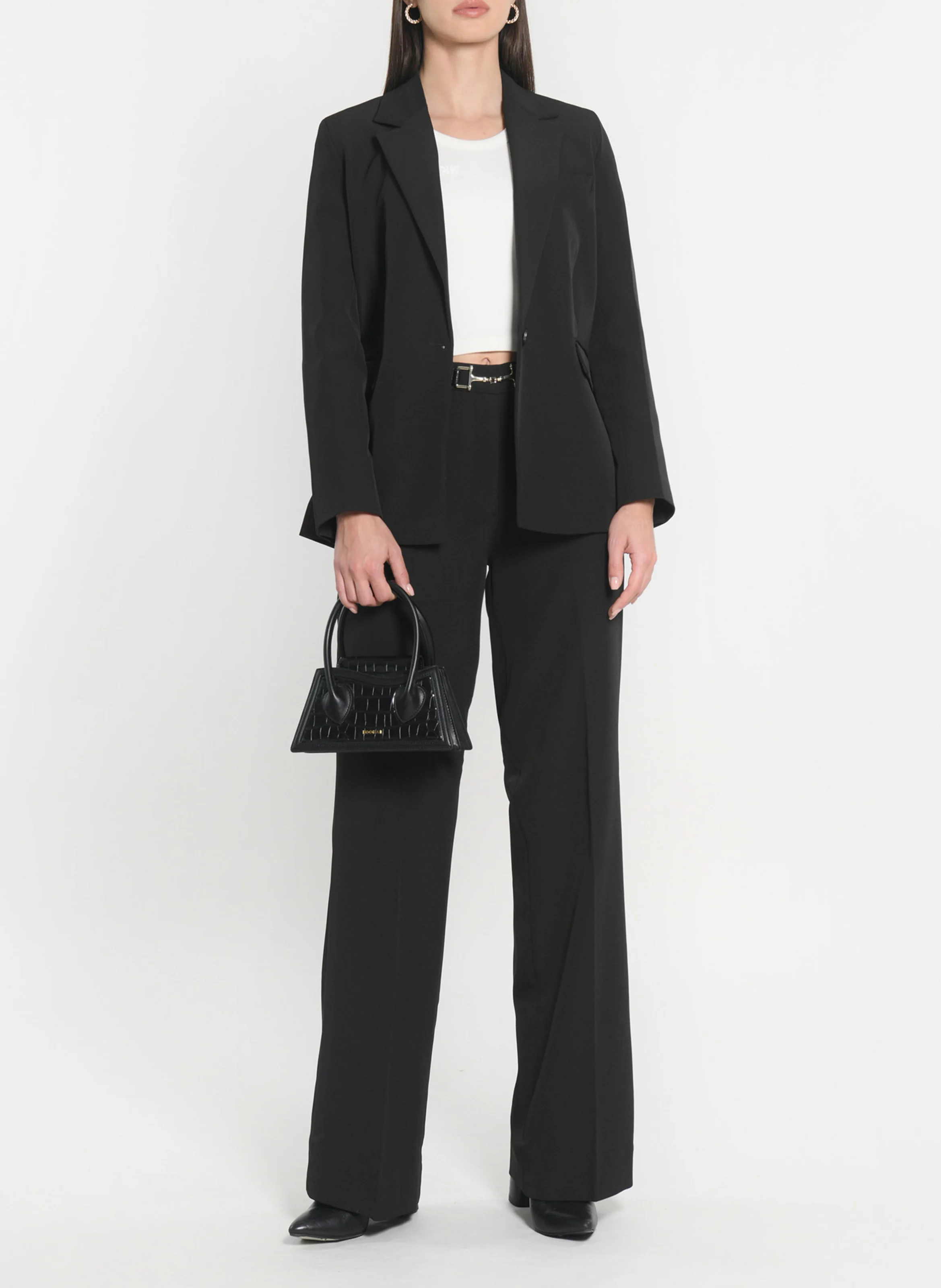 MATHILDA - Pantalon droit taille basse | Noir