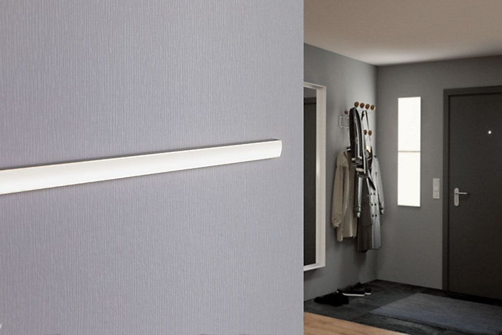 Profilé de strip LED Base IP20 aluminium anodisé, satiné Paulmann L.200 x H.9 x P.17cm