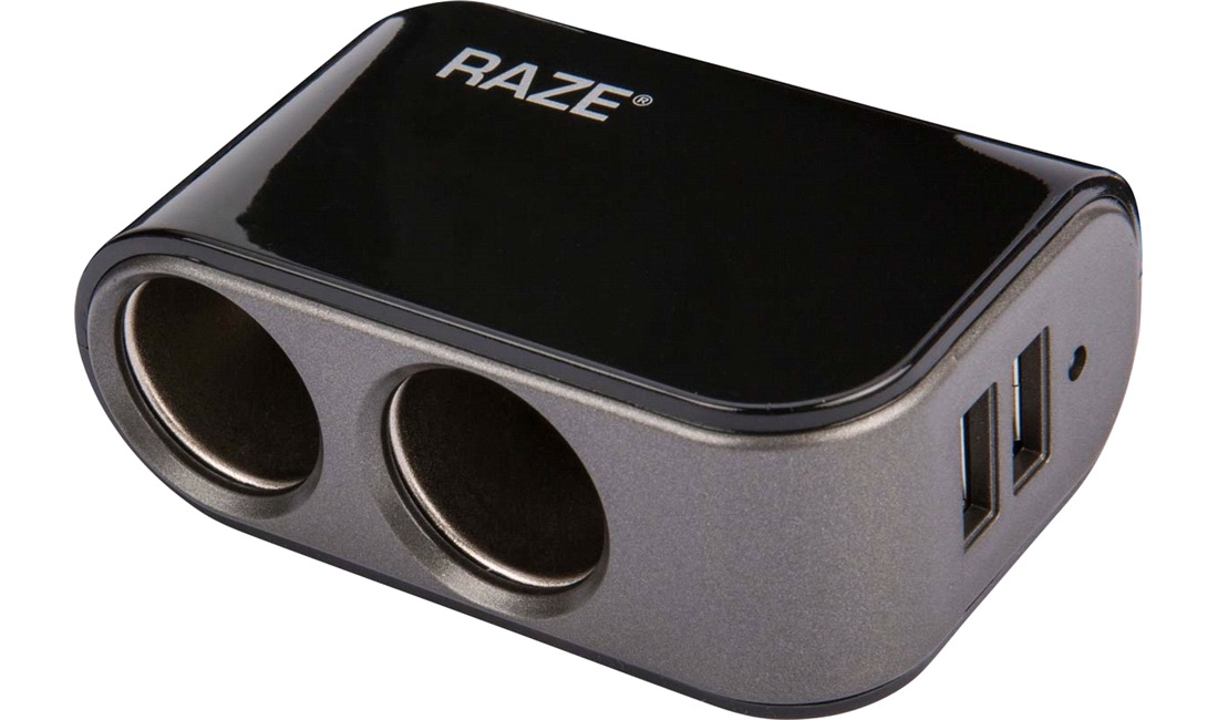 2-i-1 adapter 12V 10A med 2 x USB