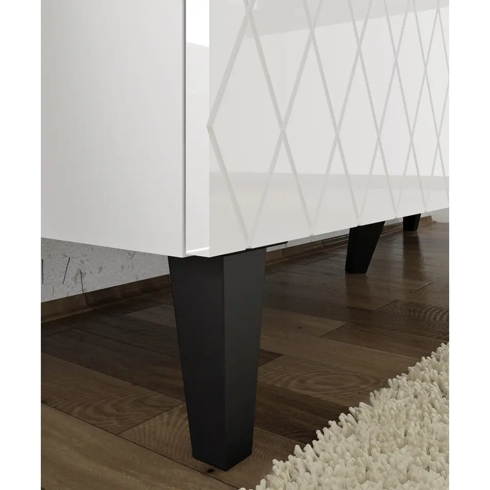 Dressoir DIUNA 145 cm 3D glanzend wit (fronten)