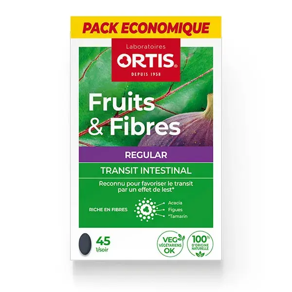 Ortis Intestinal Transit Frutas e Fibras Regular Eco Pack 45 comprimidos