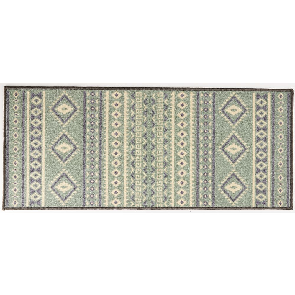 Tapis de cuisine latex imprimé vert 120x50 cm