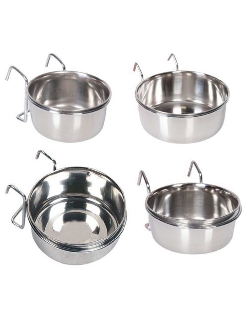 Duvo+ Vogel Eetkom Inox + Haak - Kooi Accessoire