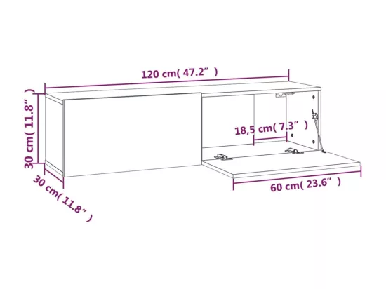 Armoire murale TV Chêne marron 120x30x30 cm Bois d'ingénierie