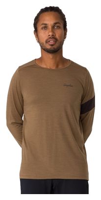 Maillot Manches Longues Rapha Trail Merino Marron / Noir