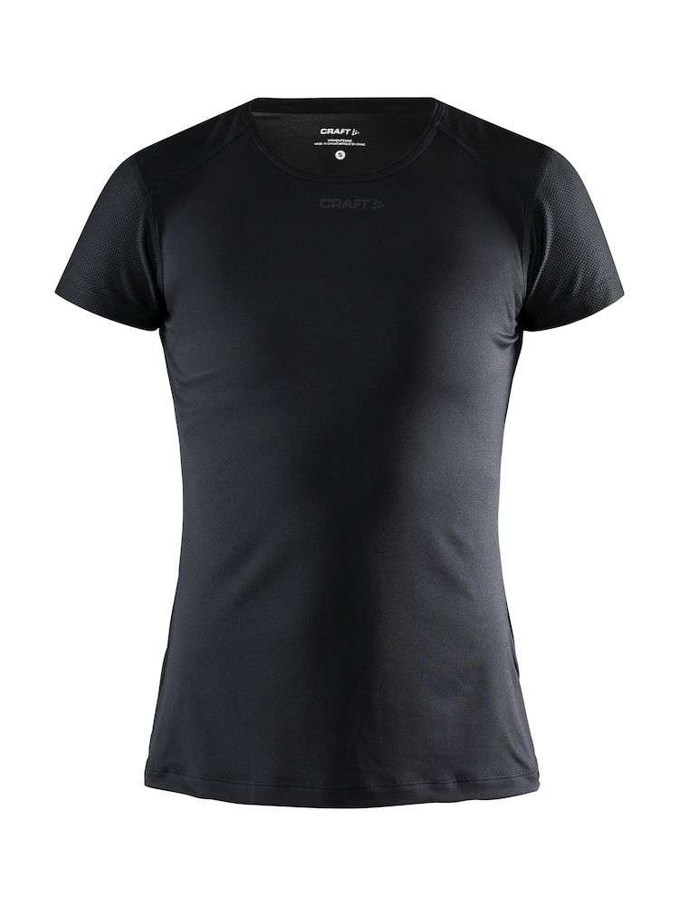 Craft ADV Essence Hardloopshirt Korte Mouwen Zwart Dames
