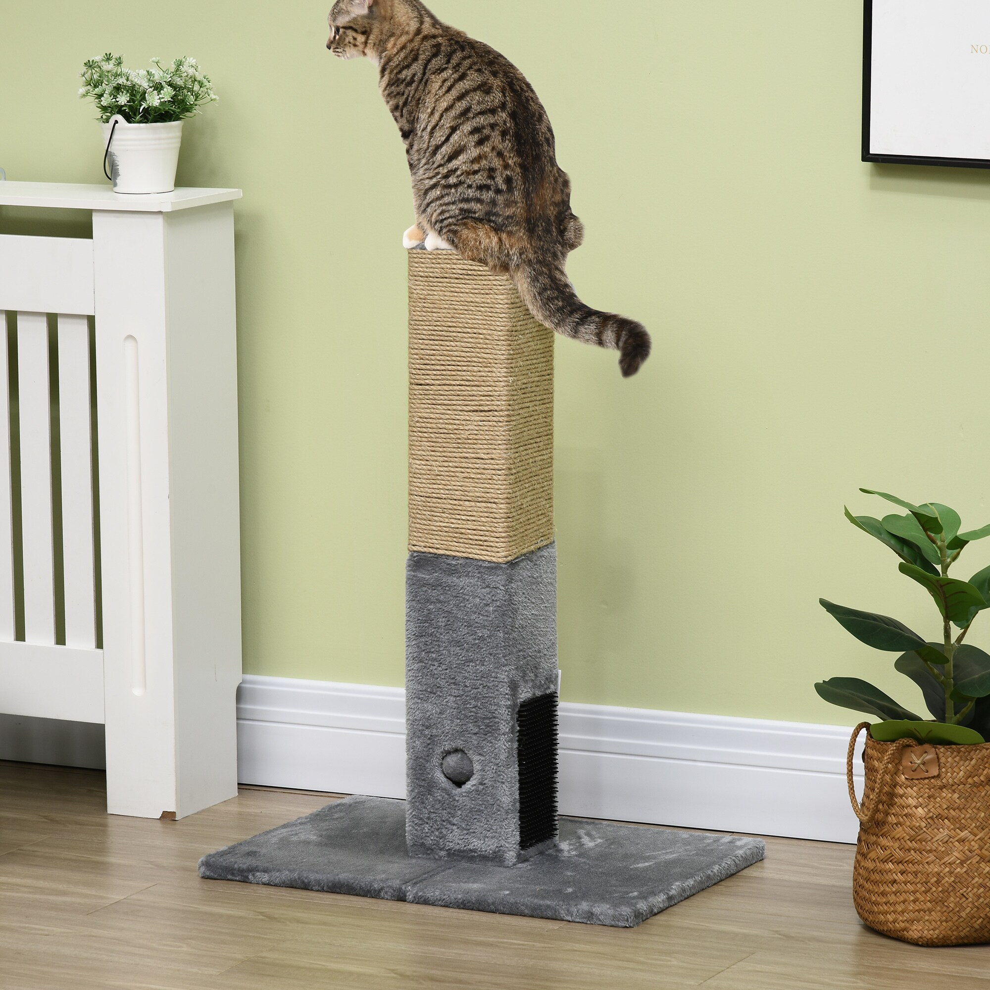 PawHut Kratzbaum geeignet für Katzen unter 5 kg grau 59,5L x 39B x 79H cm