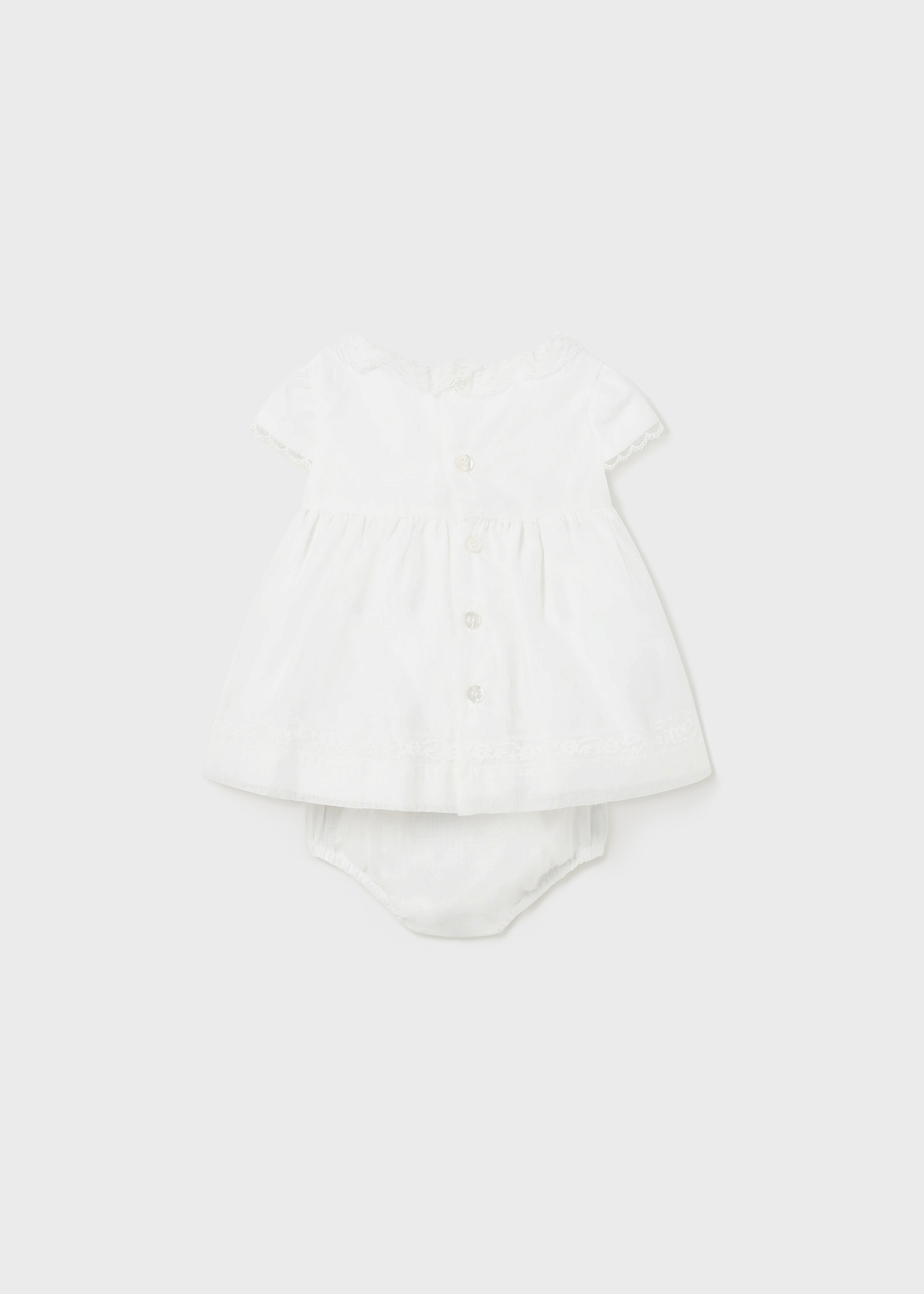 Vestido nude de chiffon com capa para fralda para recém-nascidos