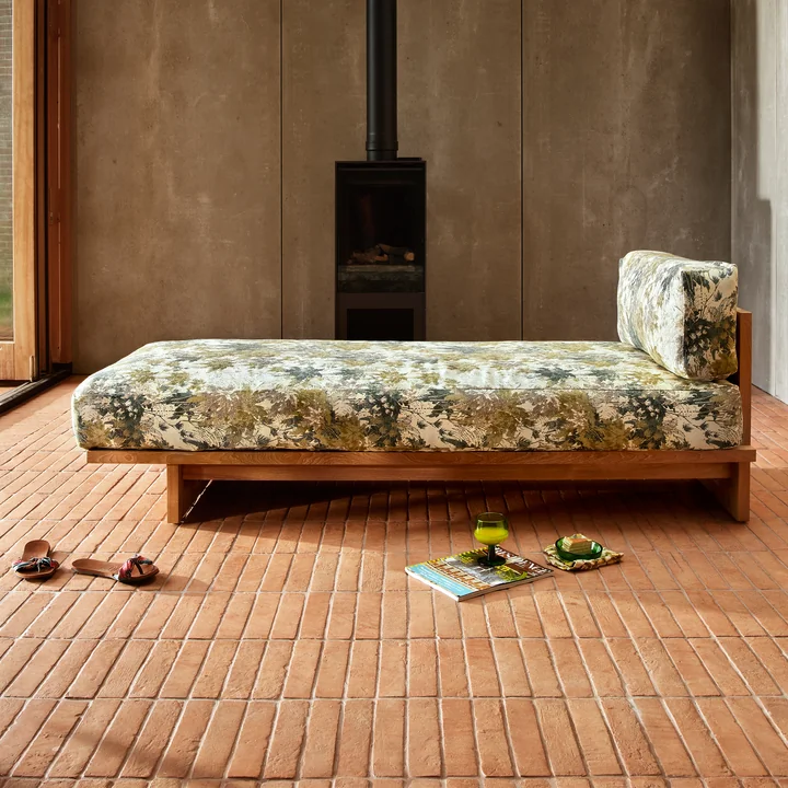 HKliving - Teak Outdoor Daybed, botanical