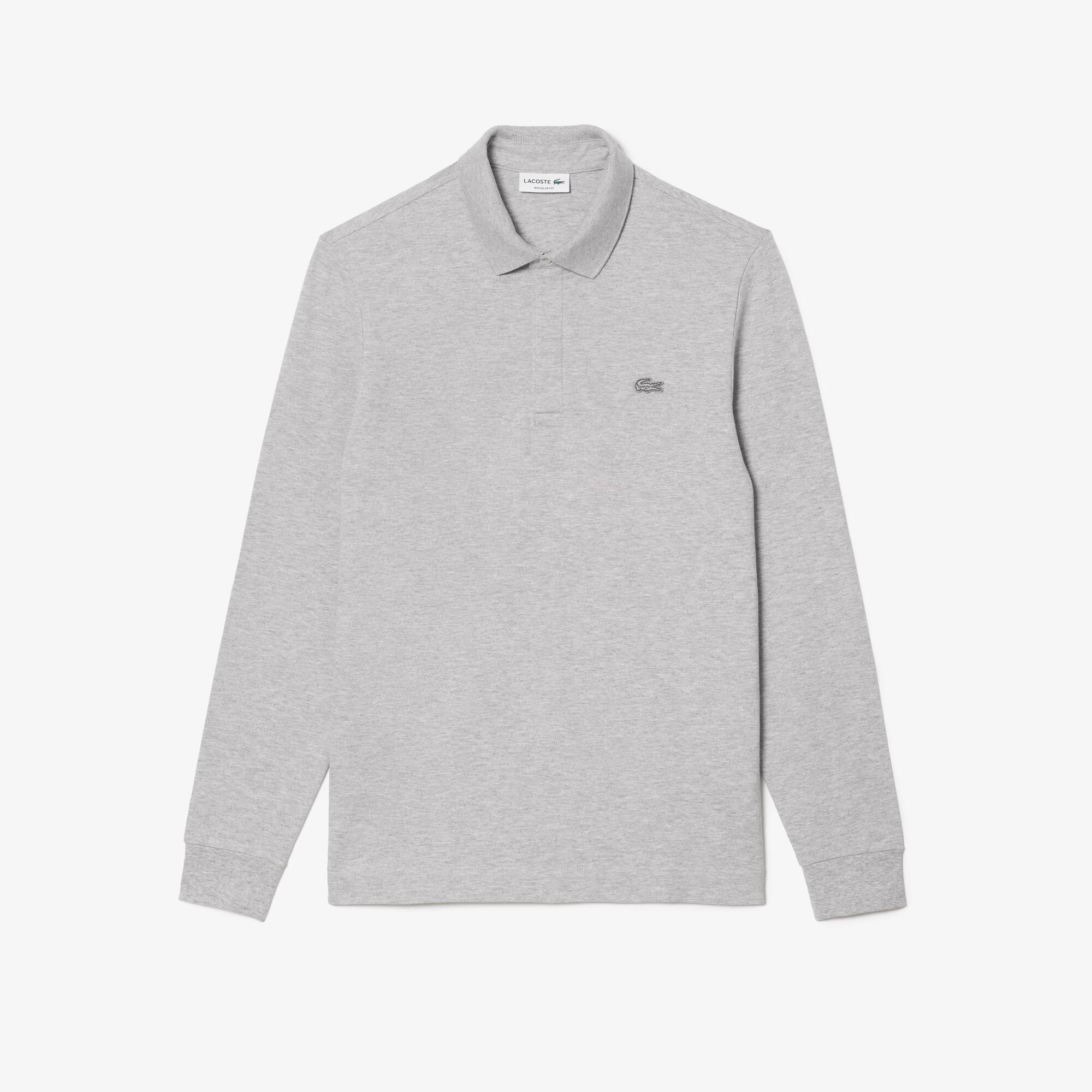 Smart Paris Langarm-Poloshirt aus Baumwoll-Piqué Lange Ärmel - Grau - Lacoste - Herren
