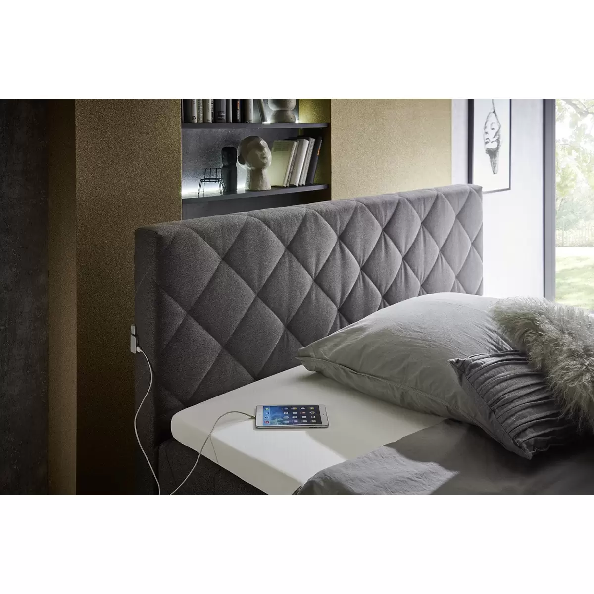 Boxspringbett Messina 160x200 Anthrazit