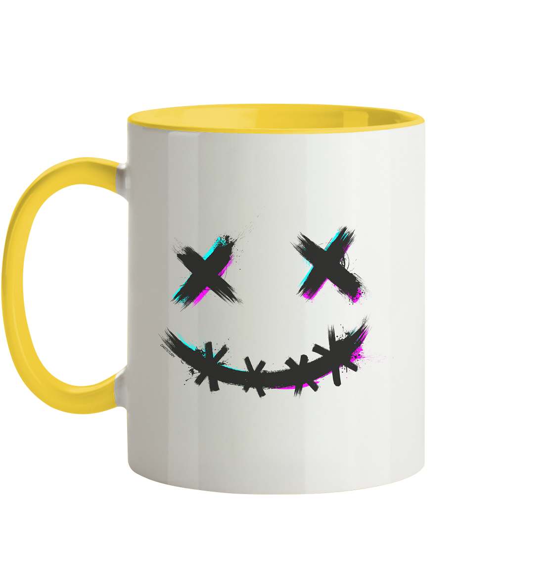 DartSturm - Scary Smile Schwarz - Tasse zweifarbig
