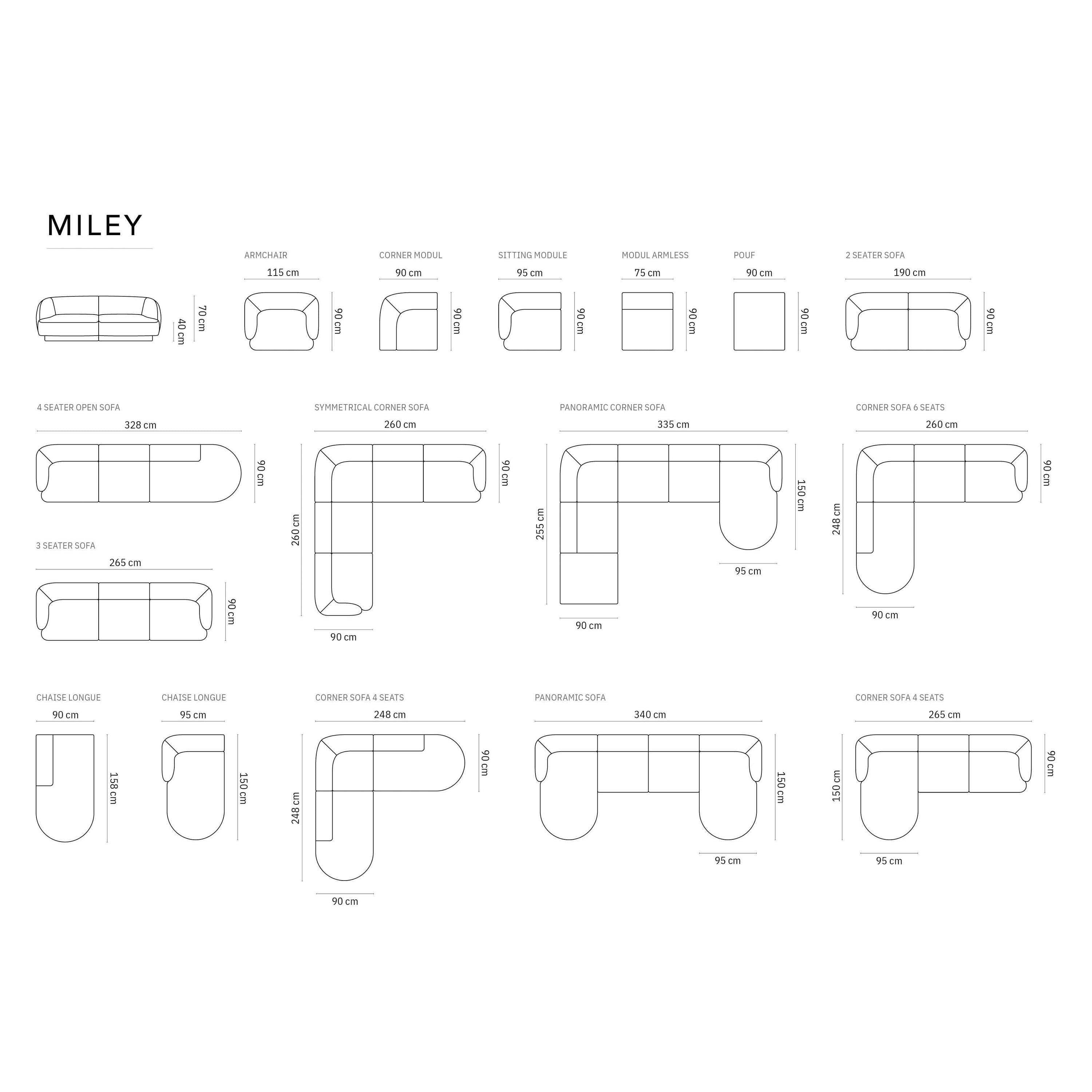 Micadoni Miley 3-zitsbank - Chenille - CrÃ¨me