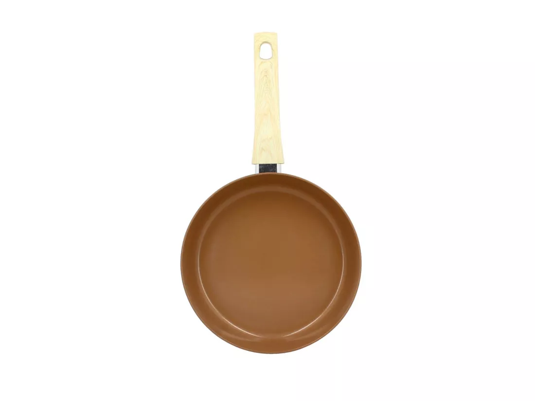 Menastyl - Poele 24cm Colorama Noisette - En Aluminium - Revetement Antiadhesif En Ceramique