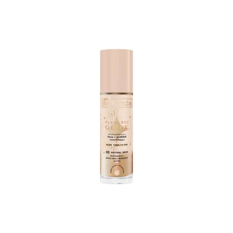 Bielenda FLAWLESS GLOW Mehrzweck-Leuchtgrundierung + Foundation /03/ Natural Beige 30 ml