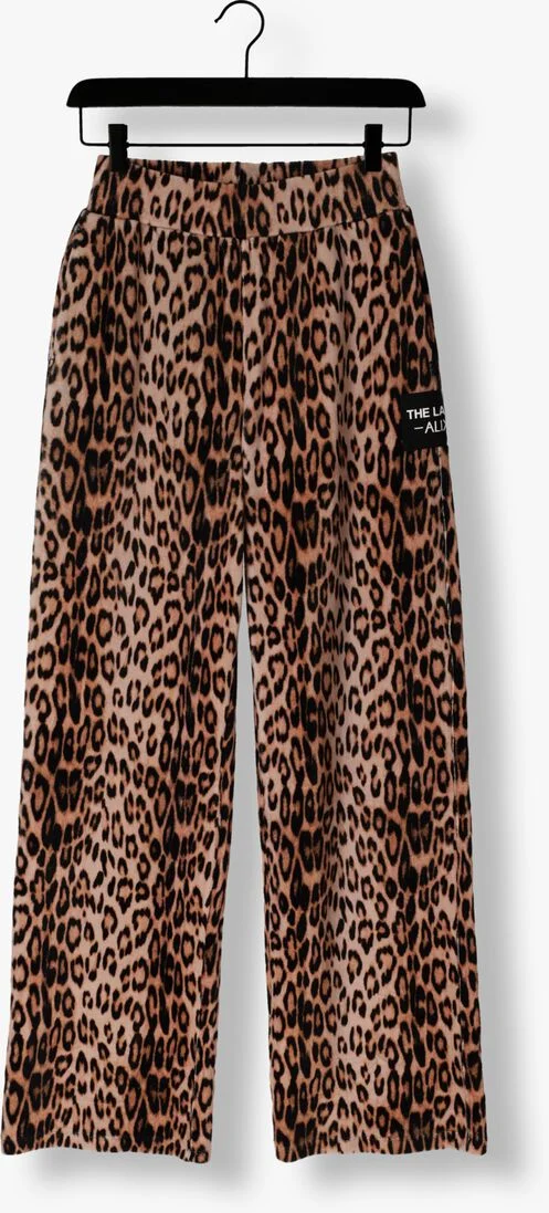 ALIX THE LABEL bruine alix the label wijde broek ladies woven leopard velvet pants