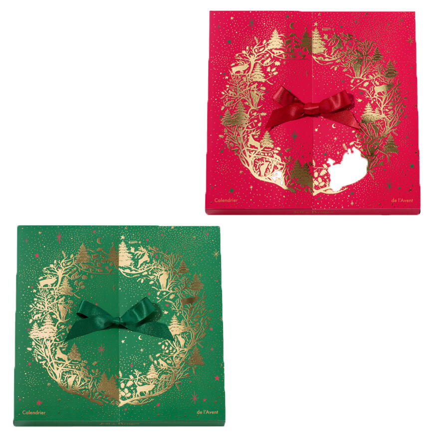 Calendrier de l'avent décor couronne de Noël