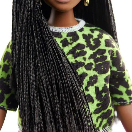 Barbie Fashionistas Puppe (brünett) mit grünem Oberteil, Anziehpuppe, Modepuppe