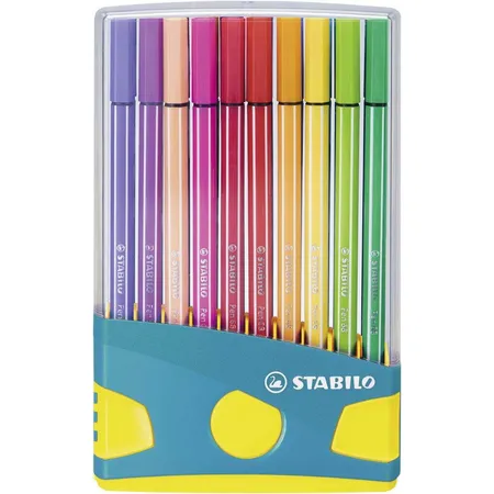 Premium-Filzstift - STABILO Pen 68 ColorParade in türkis - 20er Tischset - mit 20 verschiedenen Farben