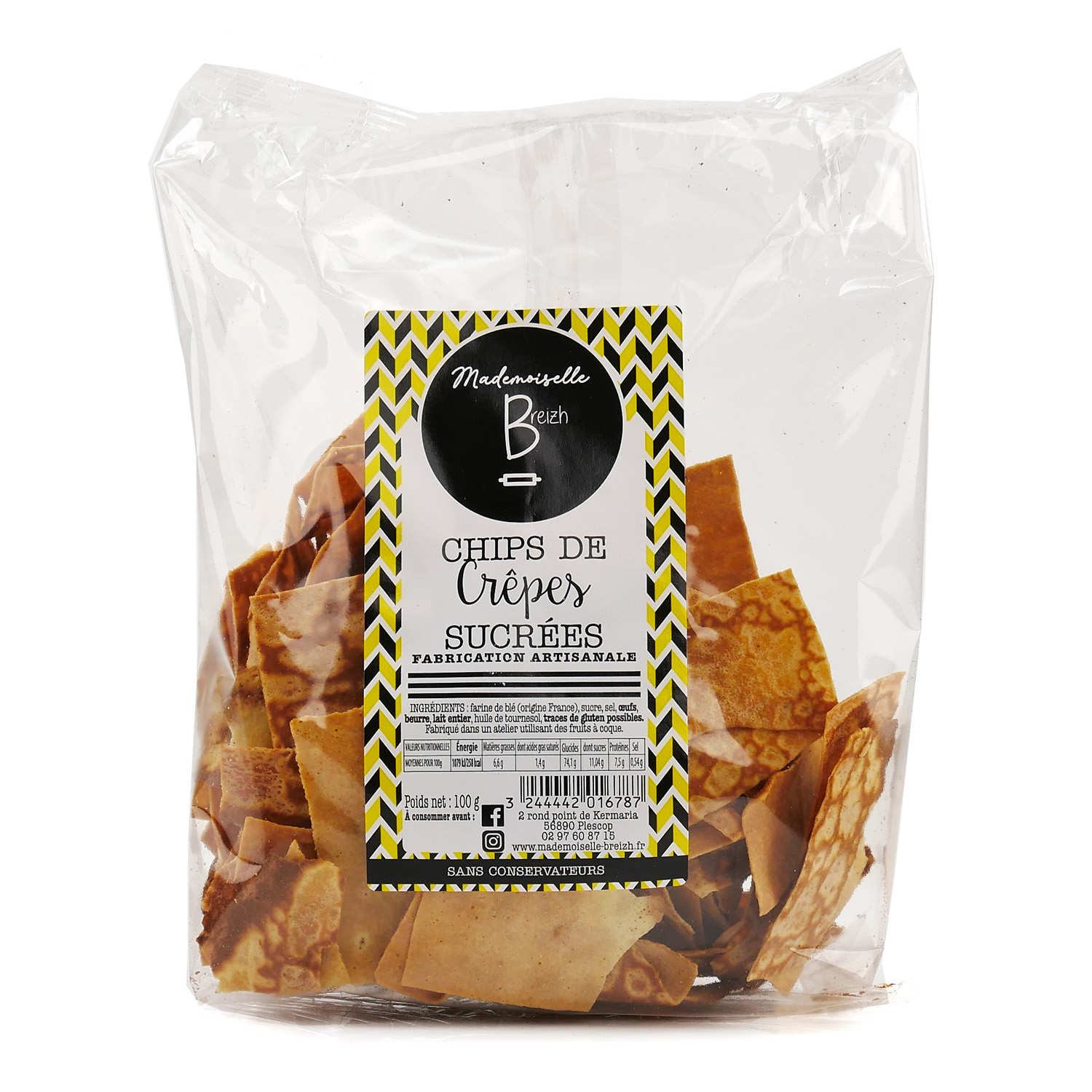 Chips de crêpes sucrées