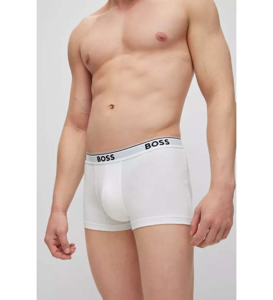 Conjunto de 3 cuecas boxer BOSS em algodão branco