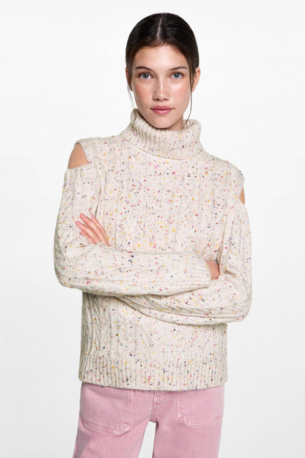 MANGO TEEN grof gebreide trui trui beige