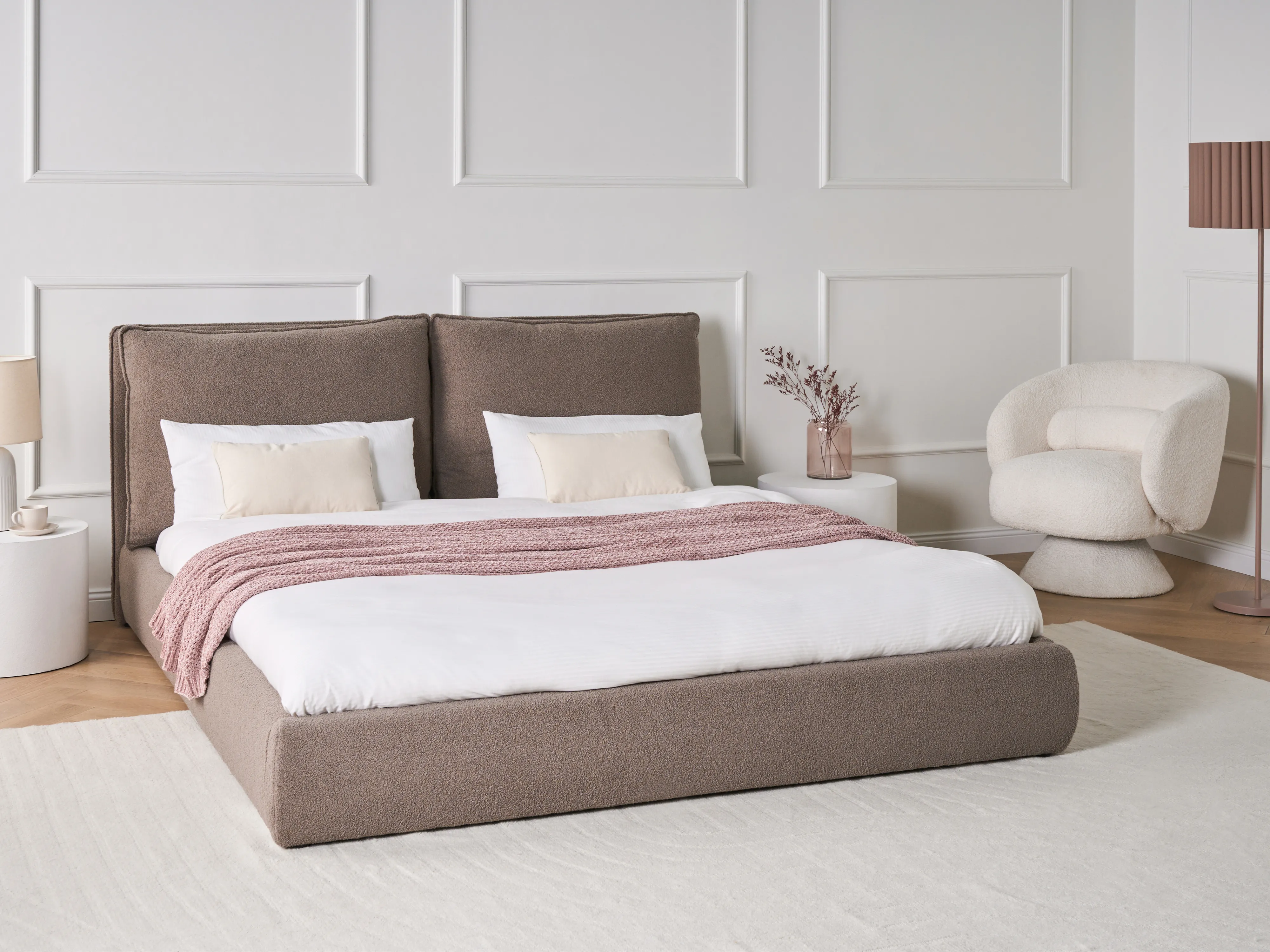 Waterbed Bouclé BAJONNA 180 x 200 cm Bruin