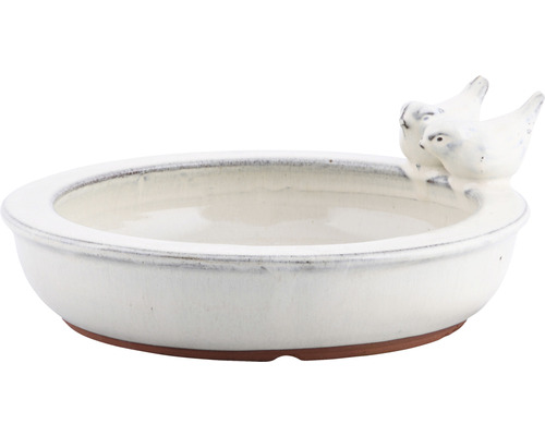 Keramiek vogelbad, rond, Ø 26,7 cm, crème