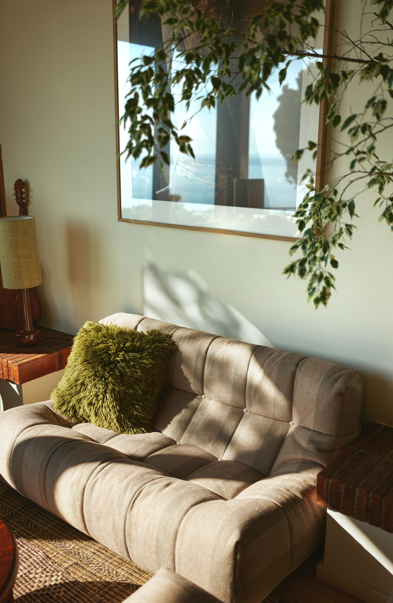 Sierkussen Fluffy 50x50 cm olive
