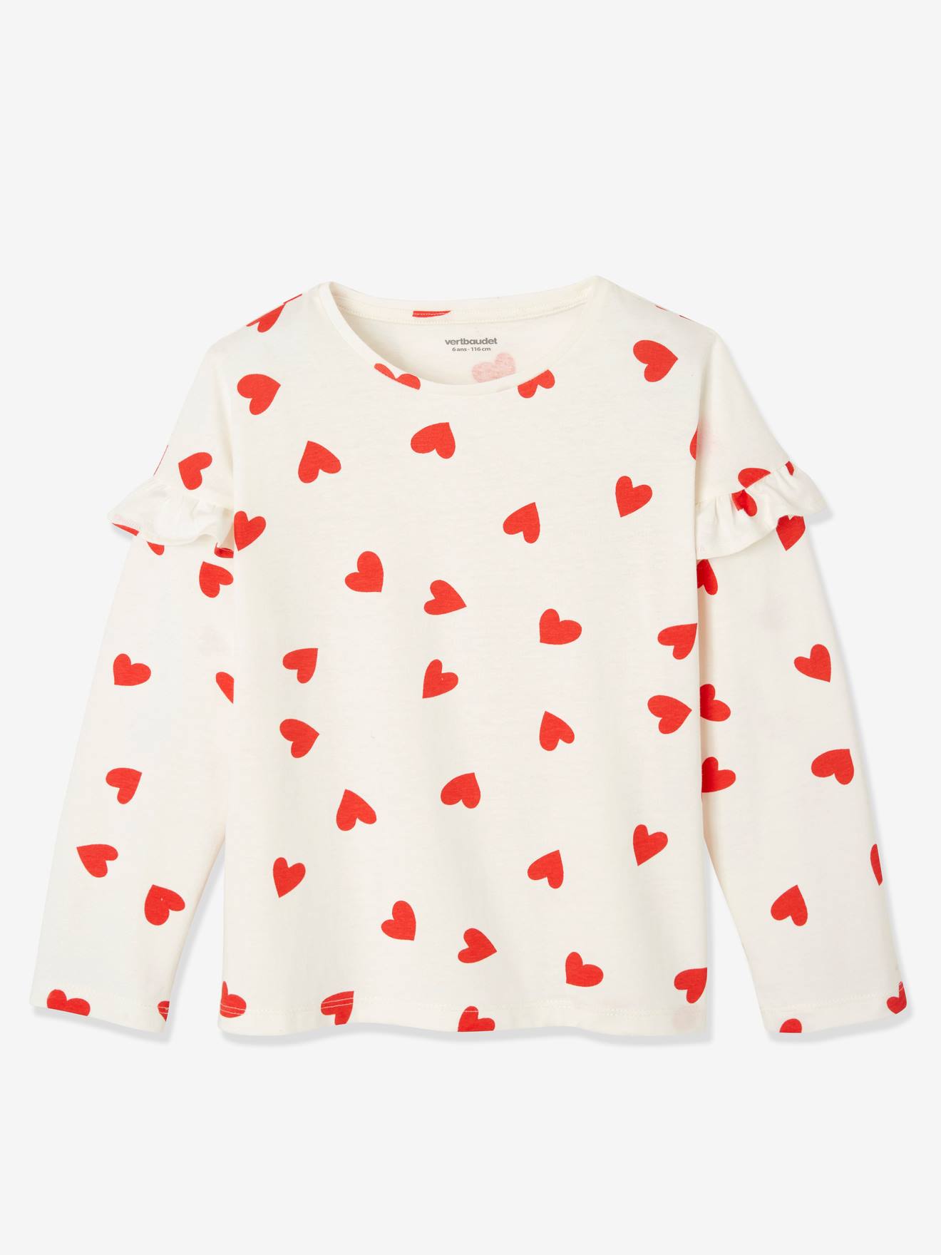 Conjunto de 2 pijamas lisos brancos com estampa de corações.