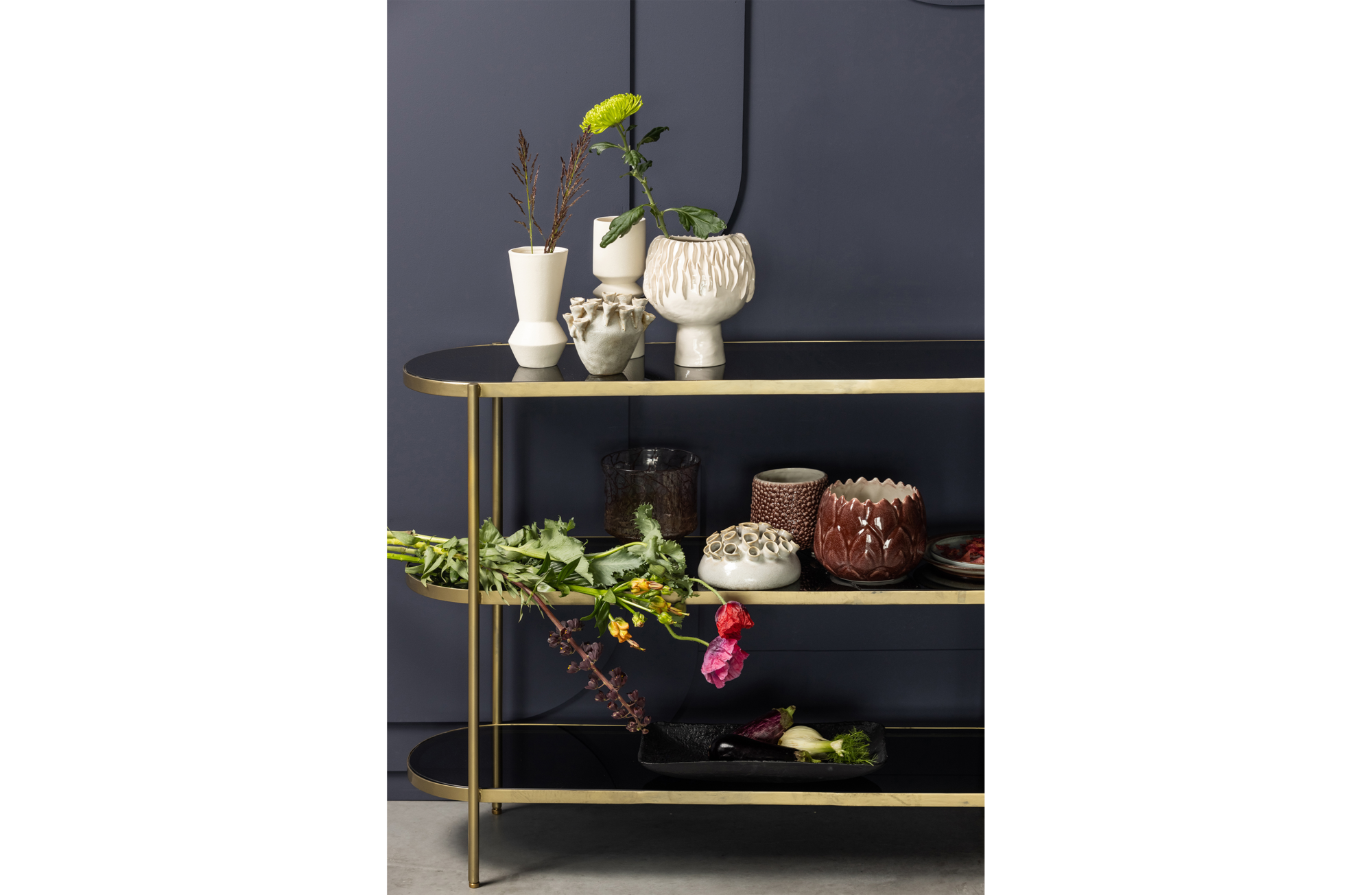 BePureHome sidetable Smokey sidetable Smokey sidetable metaal/glas antique brass