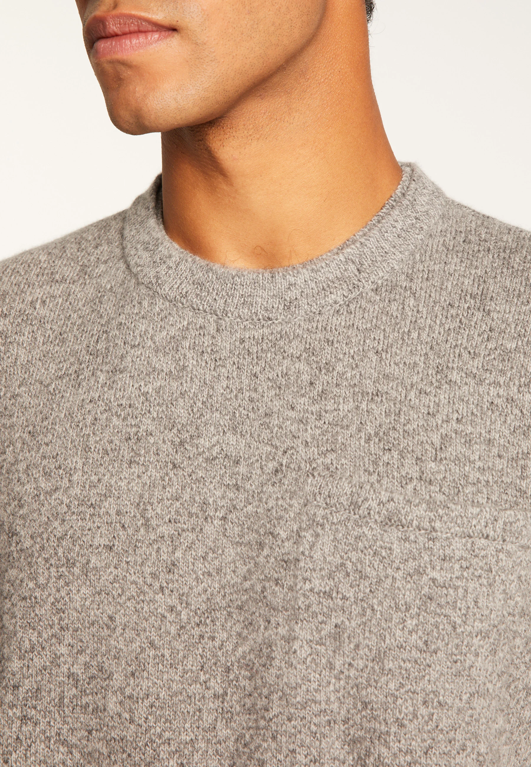 TYLANAH24 - Pull col rond en laine et cachemire | Gris