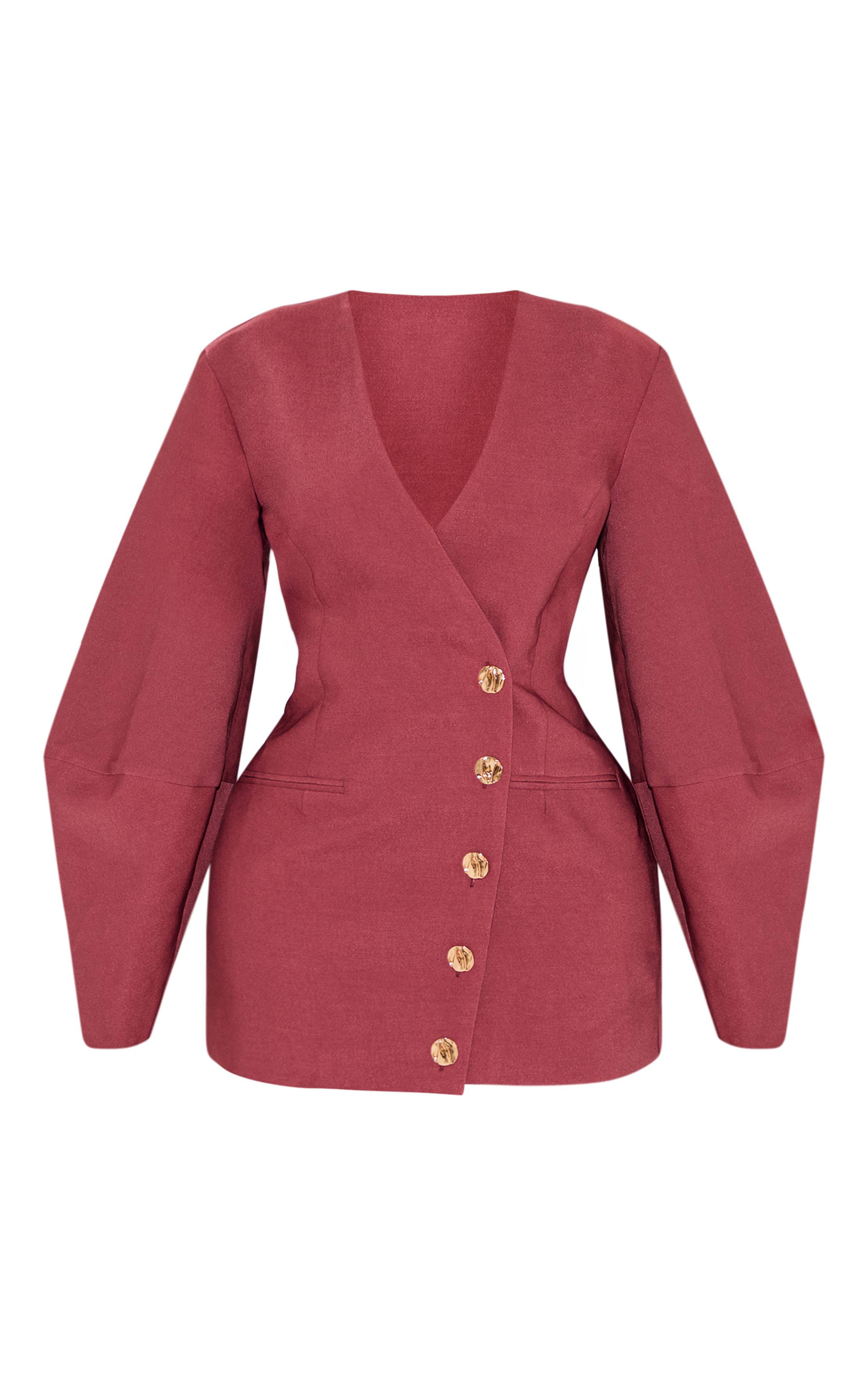 Fruits Rouges Robe Blazer Cintrée Forme A À Manches Cocon
