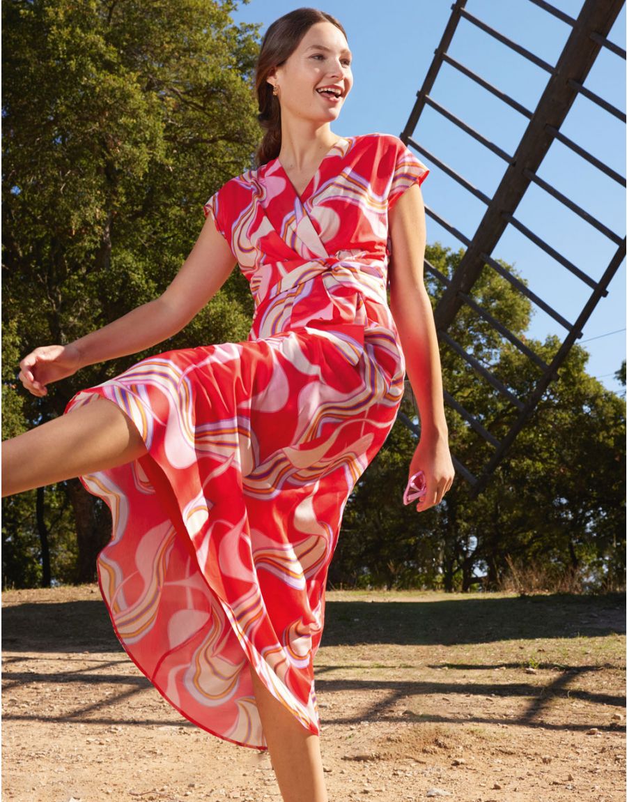 Robe longue rose chic