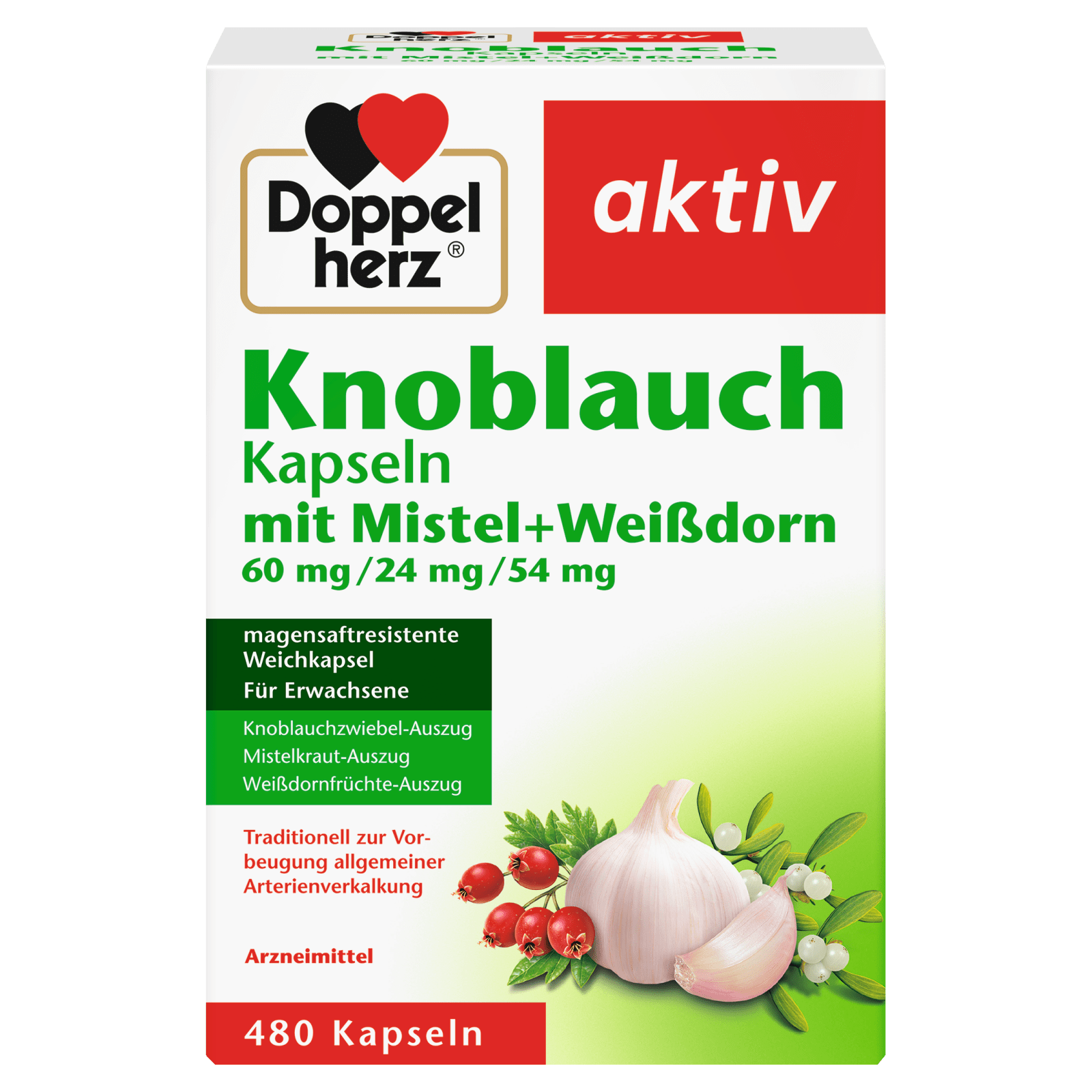 Knoblauch Kapseln mit Misteln + Weißdorn (480 Kapseln)