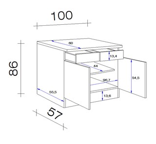 Unterschrank Valero Weiß/Braun 100 x 86 x 60 cm