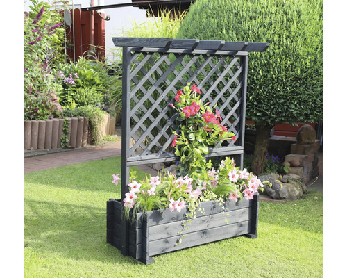 Bloembak met trellis, promadino hout, 102 x 65 x 140 cm, antraciet