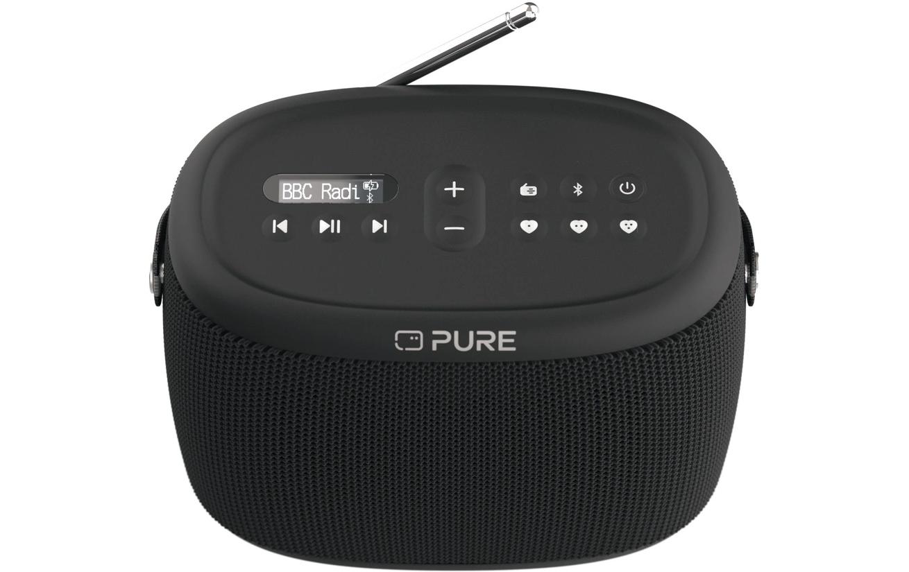 Radio Woodland Schwarz<br>Wasserfester Bluetooth-Lautsprecher mit DAB+- und FM-Radio